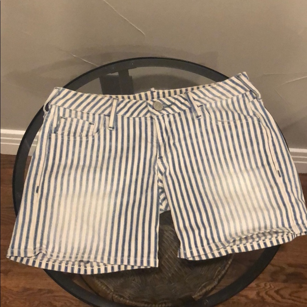 True Religion denim striped shorts